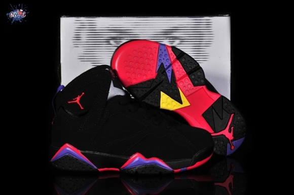 Meilleures Air Jordan 7 Noir Pourpre Rouge Enfant