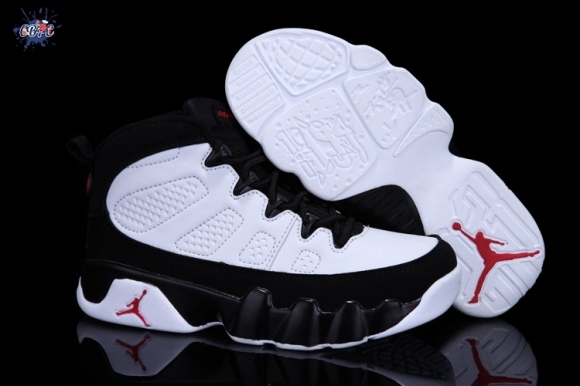 Meilleures Air Jordan 9 Blanc Noir Enfant