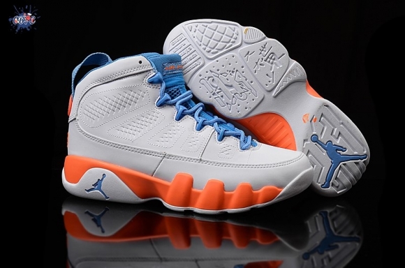 Meilleures Air Jordan 9 Blanc Orange Bleu