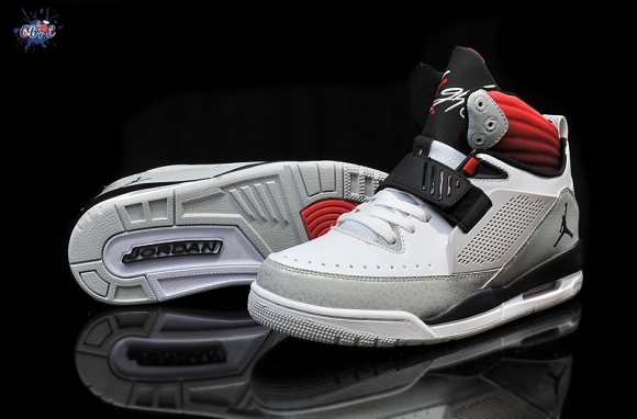 Meilleures Air Jordan Flight Gris Blanc Rouge