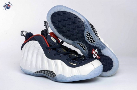 Meilleures Nike Air Foamposite Blanc Bleu Rouge