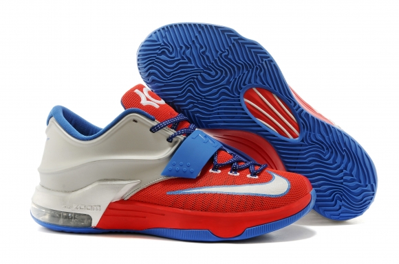 Meilleures Nike KD 7 Rouge Bleu Argent