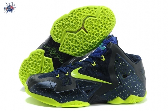 Meilleures Nike Lebron 11 Foncé Bleu Noir