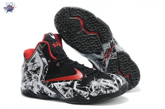 Meilleures Nike Lebron 11 Noir Blanc Rouge