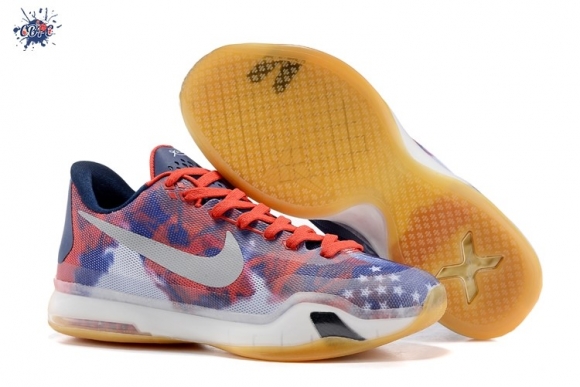 Meilleures Nike Zoom Kobe 10 Bleu Rouge Gris Jaune