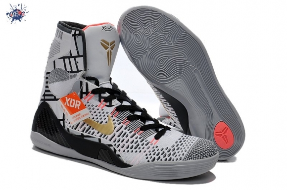 Meilleures Nike Zoom Kobe 9 Elite Gris Noir Or