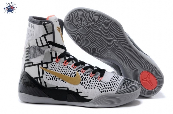 Meilleures Nike Zoom Kobe 9 Elite Gris Or Noir