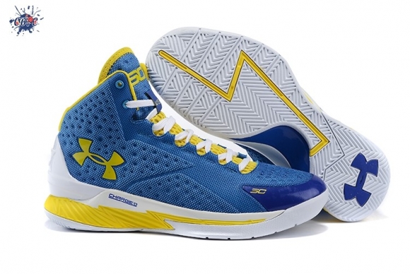 Meilleures Under Armour Curry 1 Bleu Jaune Blanc