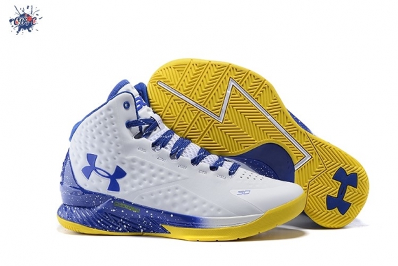 Meilleures Under Armour Curry 2 Blanc Jaune Bleu