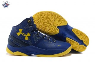 Meilleures Under Armour Curry 2 Foncé Bleu Jaune